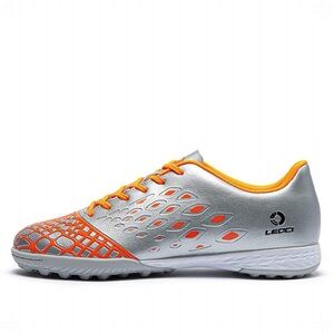 NWT LEOCI Women’s Size 8 Silver and Orange Indoor Soccer Shoes